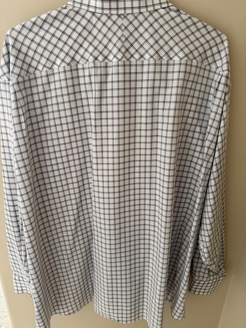 Joseph Abboud White Dress Shirt with Brown Windowpane Plaid 4X - Picture 4 of 5